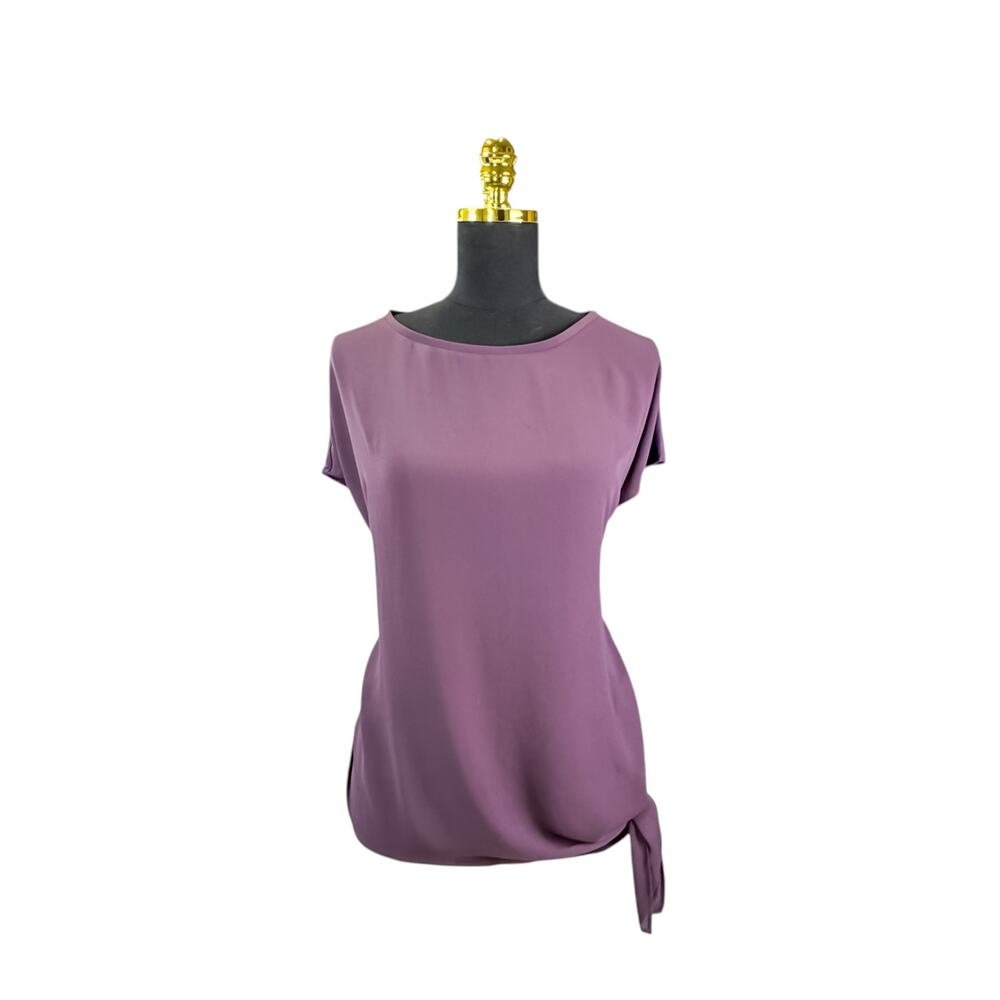 LOFT Women's Plum Side-Tie Short Sleeve Blouse Women’s XL